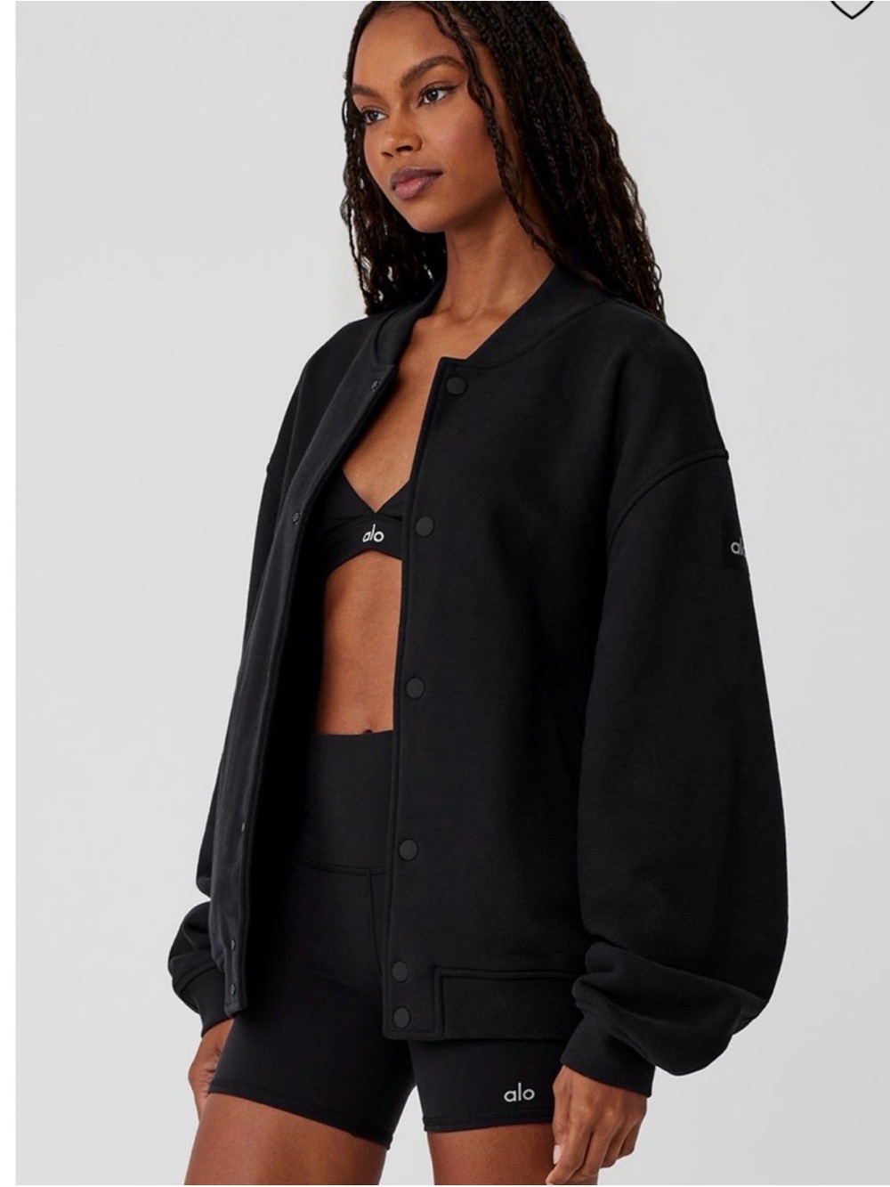 alo oversized bomber yoga jacket XS